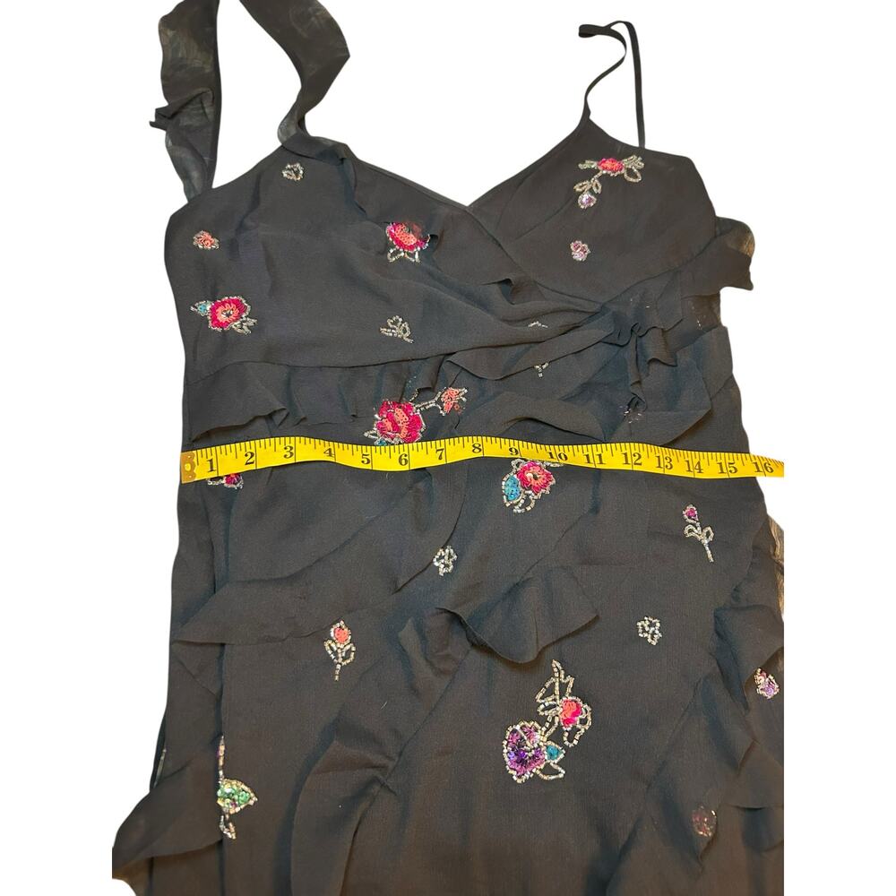 NWT - ASOS Design Black Floral Sequined Gown - Size 12 - Picture 9 of 16